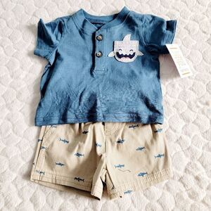 NEW newborn outfit baby shark gift boy